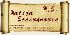 Matija Sečivanović vizit kartica